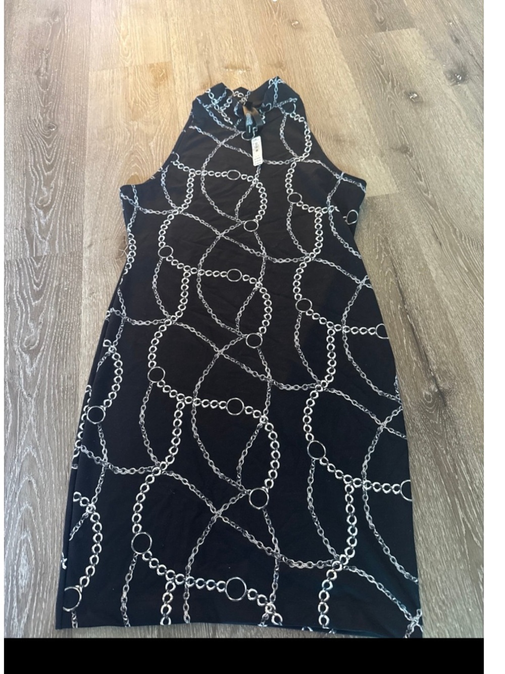 Victoria’s Secret pink Black Chain-Print  Dress size medium new